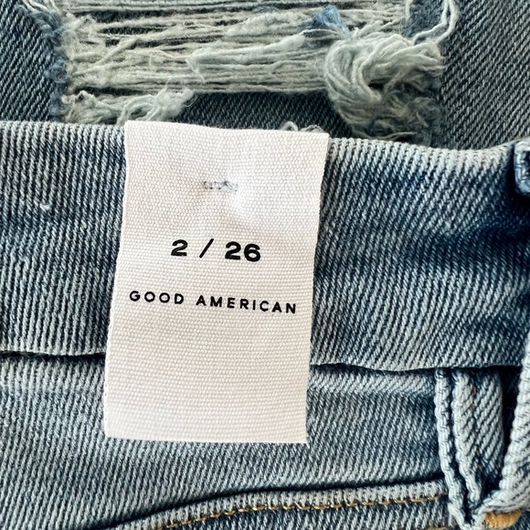 GOOD AMERICAN Good Legs Ripped Raw Hem High Rise Skinny Jeans Size 2 / 26 - Picture 13 of 15